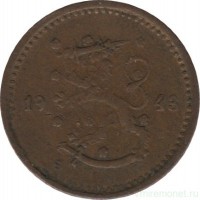 Монета 50 пенни.1943 год, Финляндия.(медь)