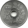 Монета 25 эре. 1972 год, Дания. UNC.  