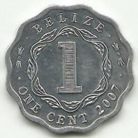 Монета 1 цент   2007г Белиз.(UNC).
