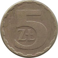 Монета 5 злотых, 1983 год, Польша.​