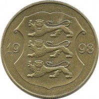 Монета 1 крона 1998 год. Эстония.