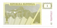 Банкнота 1 толар. 1990 год. Словения. UNC.  