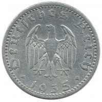 Монета 50 рейхспфеннигов. 1935 год (A) Германия (Третий рейх)
