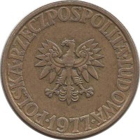 Монета 5 злотых, 1977 год, Польша.