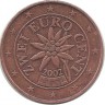 Монета 2 цента, 2002 год, Австрия.  
