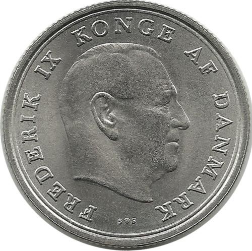 Монета 1 крона. 1972 год, Дания. UNC.  