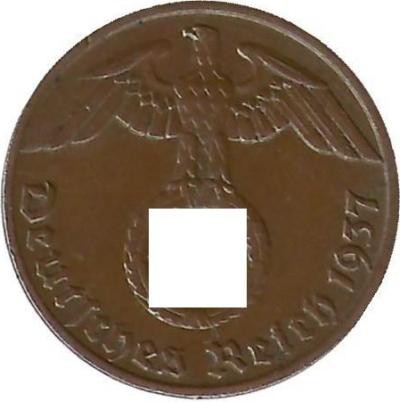 Германия 1 пфенниг 1937 г. (А)