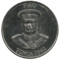Монета 20 сенити. 2002 год, Тонга. ФАО (FAO). UNC.