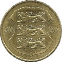 Монета 1 крона 2006 год. Эстония.