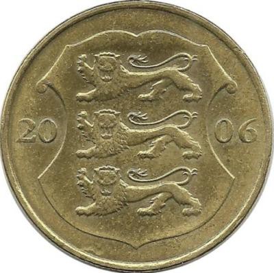 Монета 1 крона 2006 год. Эстония.