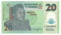 Нигерия. Банкнота  20  найра  2013 год.  UNC. 