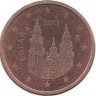 Монета 5 центов 2011 год, собор Святого Иакова. Испания.  