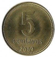 Монета 5 сентаво 2009г. Аргентина(UNC)