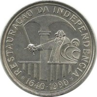 350-летие восстановления португальской независимости. 100 эскудо. 1990 год, Португалия.