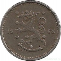 Монета 50 пенни.1948 год, Финляндия.( Железо ). 
