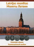 Коллекционный альбом-планшет для монет Латвии. Производство Россия.