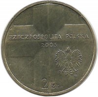 25 лет Понтификата Иоанна Павла II.  Монета 2 злотых, 2003 год, Польша. UNC.  