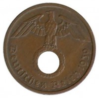 Германия 2 пфеннига 1939 г. (F)