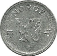 Монета 10 эре. 1942 год, Норвегия.