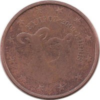 Кипр. Муфлоны. Монета 5 центов. 2009 год.  