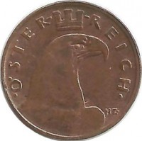 Монета 1 грош. 1938 год, Австрия.