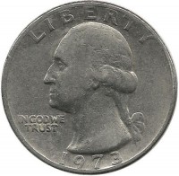 Вашингтон. Монета 25 центов. 1973 год, Филадельфия, США.