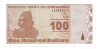 Зимбабве. Банкнота 100 долларов. 2009 год. UNC.  