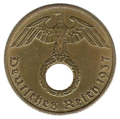 Германия 5 пфеннигов 1937 г. (J)