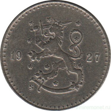 Монета 25 пенни.1927 год, Финляндия.