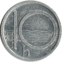 Монета 10 геллеров. 1993 год, Чехия. HM.