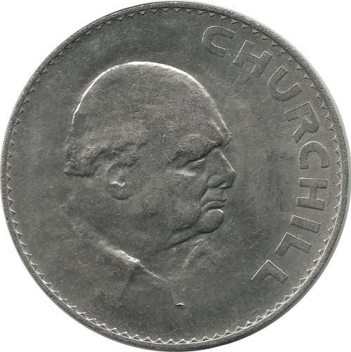 Cэр Уинстон Черчилль. Монета  1 крона 1965 год. Великобритания.