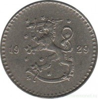Монета 25 пенни.1929 год, Финляндия.