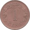 Мальта.  Монета 1 цент. 1977 год.