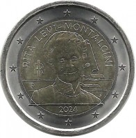 Рита Леви-Монтальчини. Нейробиолог. Монета 2 евро. 2024 год, Италия. UNC.