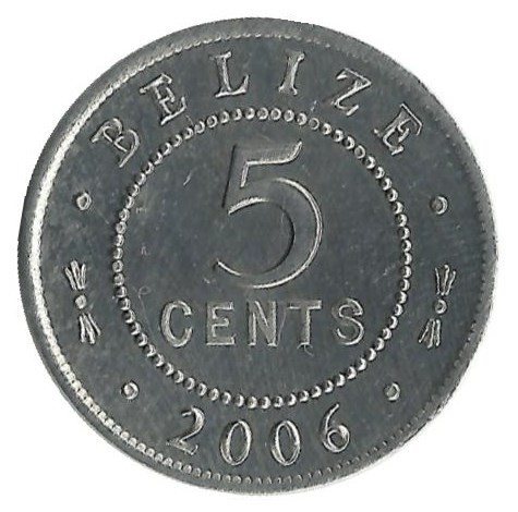 Монета 5 центов   2006г Белиз.(UNC).