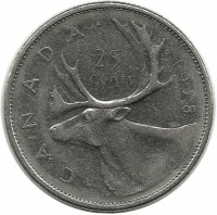 Монета 25 центов (квотер), 1978 год, Канада. 