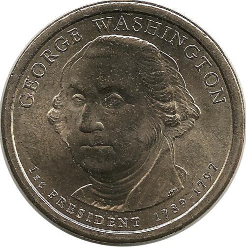 Джордж Вашингтон (1789-1797). 1-й президент США. Монетный двор (D). 1 доллар, 2007 год, США. UNC.