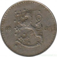 Монета 25 пенни.1934 год, Финляндия.