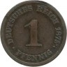 Монета 1 пфенниг 1875 год (С), Германская империя.