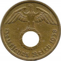 Германия 10 пфеннигов 1938 г. (D)