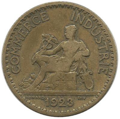 Монета 1 франк. 1923 год, Франция.