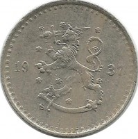 Монета 25 пенни.1937 год, Финляндия.