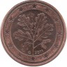 Монета 5 центов. 2011 год (G), Германия.  
