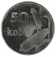 Монета 50 кобо. (Кукуруза). 2006 год, Нигерия. UNC.