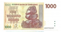 Зимбабве. Банкнота 1000 долларов. 2007 год. UNC.  