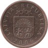 Монета 2 сантима. 2006 год, Латвия.