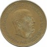 Монета 1 песета, 1966 год. (1970 г.) Испания.