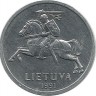 Монета 1 цент, 1991 год, Литва. UNC.