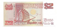 Сингапур. Банкнота 2 доллара 1990 год. Пресс.  