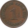 Монета 1 пфенниг 1911 год (A), Германская империя.